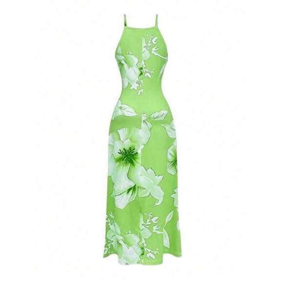 New Tropical Flower Print Sexy Cami Design Women's Dress Maxi Women Outfit - Picture 2 of 5